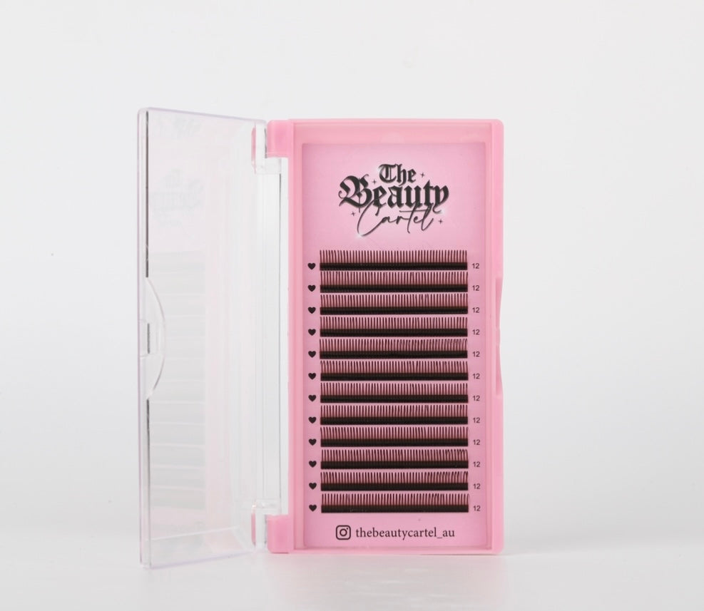 Black Brown Wet Set D Curl Premade Lash Trays