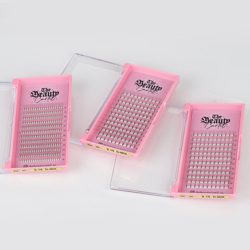 Brown 5D D Curl 0.07 Premade Lash Trays