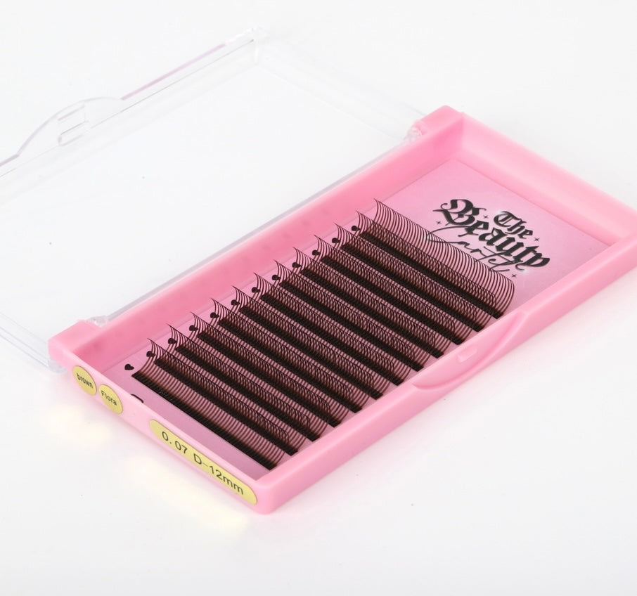 Black Brown Wet Set D Curl Premade Lash Trays
