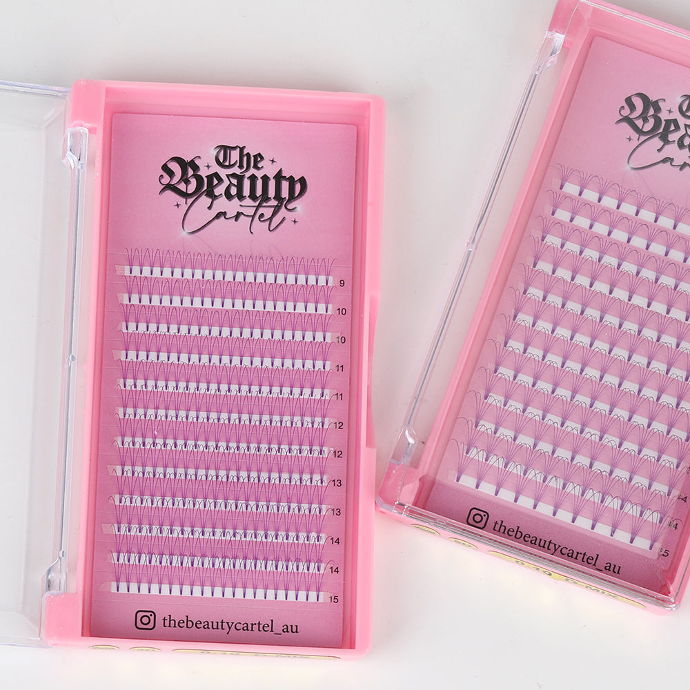 Purple 5D D Curl 0.10 Premade Lash Trays