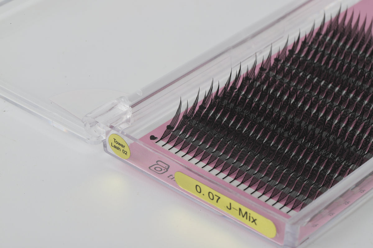 J curl lash tray
